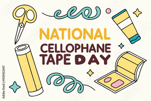 NATIONAL CELLOPHANE TAPE DAY vector illustration