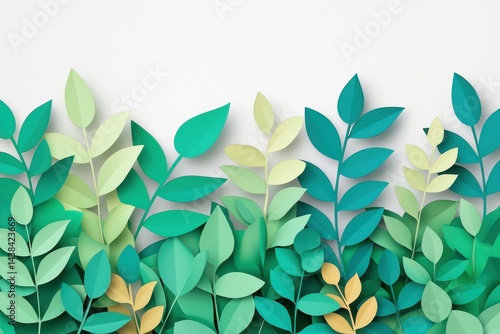 Colorful Paper Leaves and Foliage Background for Creative Projects