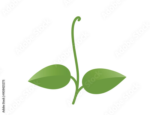 Green sprouted plant illustration. Spring, planting and nature design element. Isolated vector image