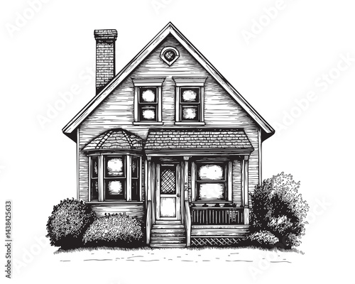 home vector design isolated on white background - sketch of a house