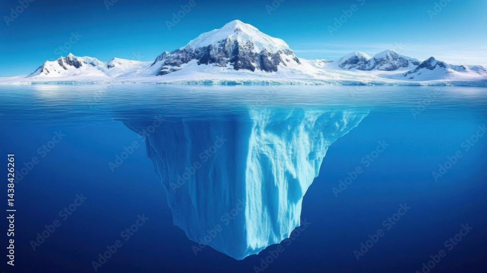 Obraz premium Iceberg's Hidden Majesty: A Frozen Wonder
