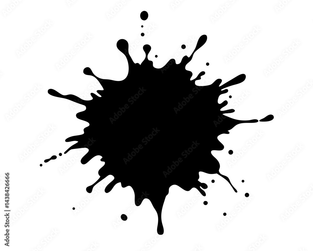 Paint Splatter Vector Illustration | Artistic Paint Splatter Silhouette SVG Vector Paint Splatter Vector Illustration | Artistic Paint Splatter Silhouette SVG Vector