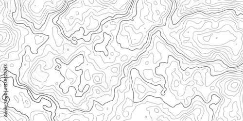  Modern design with White background with topographic wavy pattern design.paper texture Imitation of a geographical map shades.Topographic map background geographic line map with elevation assignments
