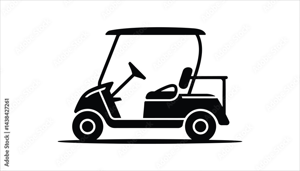 Fototapeta premium Golf cart icon vector illustration, electric vehicle, transportation symbol