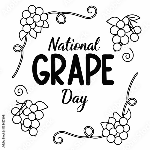NATIONAL GRAPE DAY vector illustration