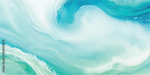 A peaceful abstract ocean painting in aqua, blue, and green watercolor tones. Great for wallpapers, branding, and digital design work.
