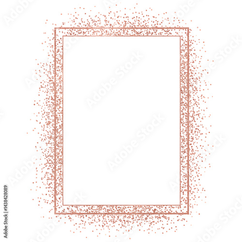 Rose Gold Glitter Frame Border: Elegant Design Template