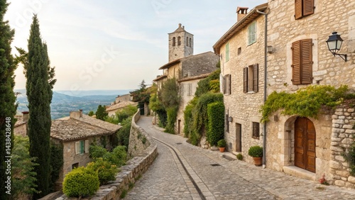 Fototapeta Naklejka Na Ścianę i Meble -  Bonnieux village in provence france with stone houses and winding cobblestone street