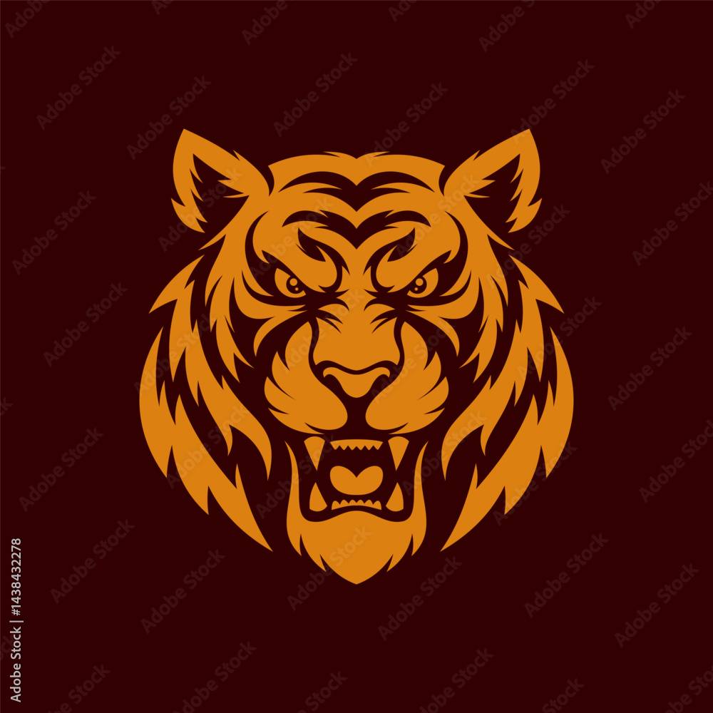 Obraz premium Angry tiger mascot logo design vector illustration