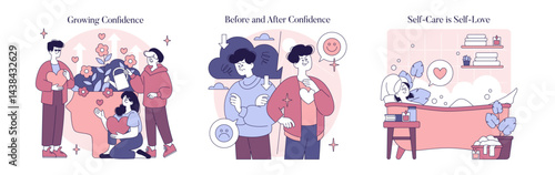 Beauty Psychology. Flat Vector Illustration