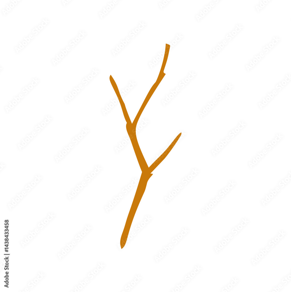 Obraz premium Cartoon wooden twig