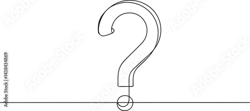 one continuous line drawing of a question mark isolated on a white background in simple vector illustration style