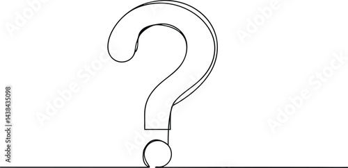 one continuous line drawing of a question mark isolated on a white background in simple vector illustration style