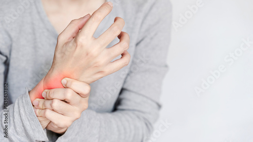 Close-up on Wrist Injury or Strain, Showing Pain and Inflammation.