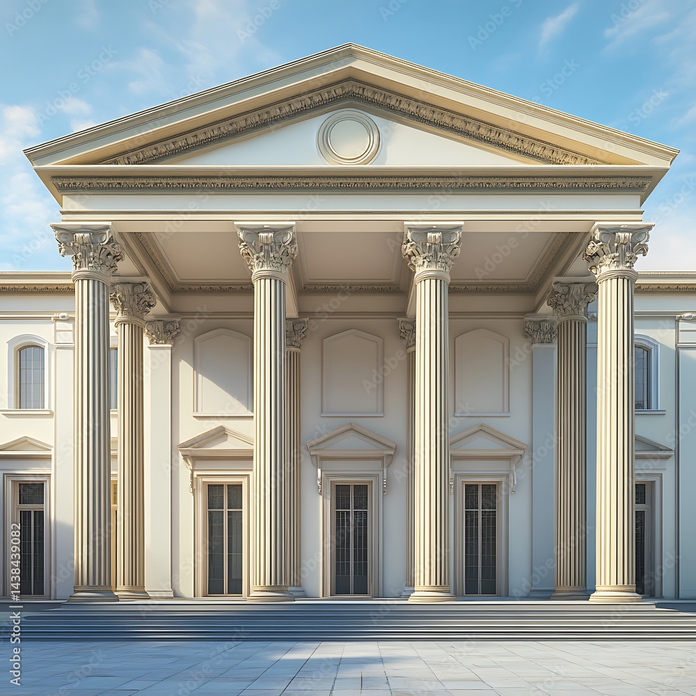 Obraz premium Neoclassical structure with elegant columns and grand classical design high resolution picture