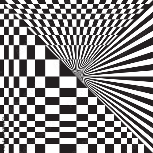 Abstract black and white color isolated checkered pattern vector illustration design.
