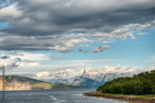 Obraz na płótnie The beautiful landscapes of Storjord, Norland, Norway w salonie