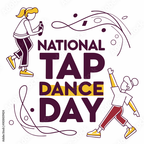 NATIONAL TAP DANCE DAY vector illustration