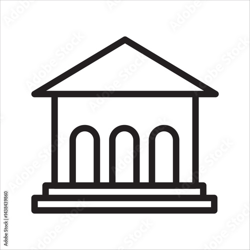 city ​​hall building line icon,outline vector sign,house of parliament,on white background