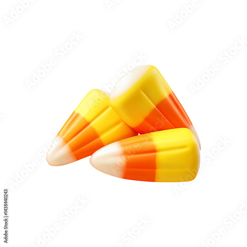candy corn isolated on transparent white background, clipping path