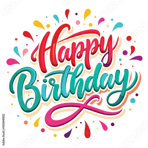 Vibrant Happy Birthday Graphic