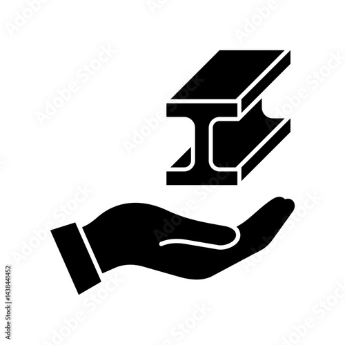 Steel beam icon. Steel industry. Vector icon isolated on white background.