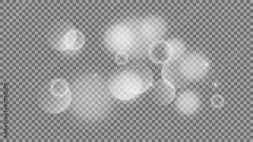 Bokeh circles on transparent background