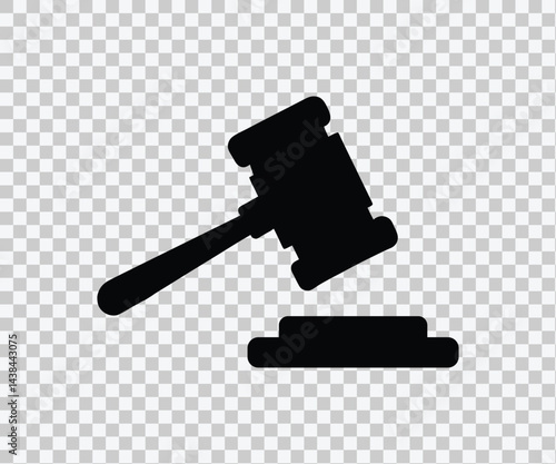 Gavel Silhouette On Transparent Background