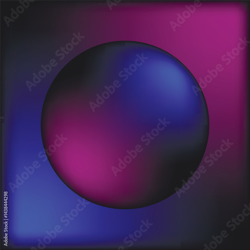Realistic color 3d sphere and ball. Illustration of a color sphere with backlight.