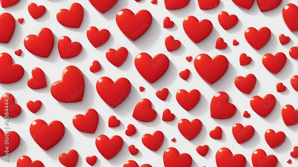 Red-Haired Characters and Hearts on White Background Red-Haired Characters and Hearts on White Background