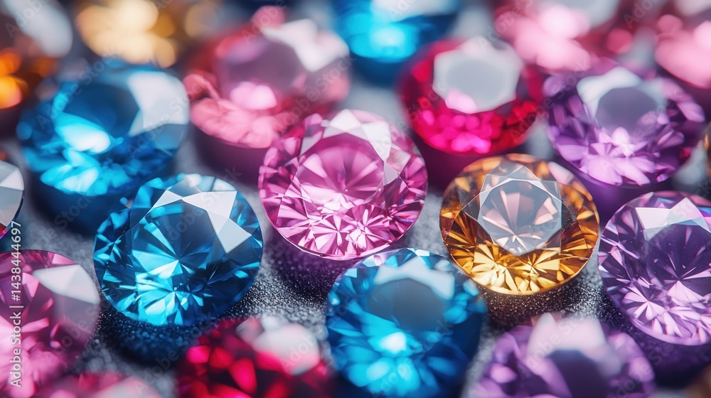 Gems Colorful, faceted jewels clustered close together Gems Colorful, faceted jewels clustered close together