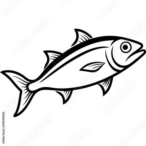 Minimal Mahi Mahi Vector on White