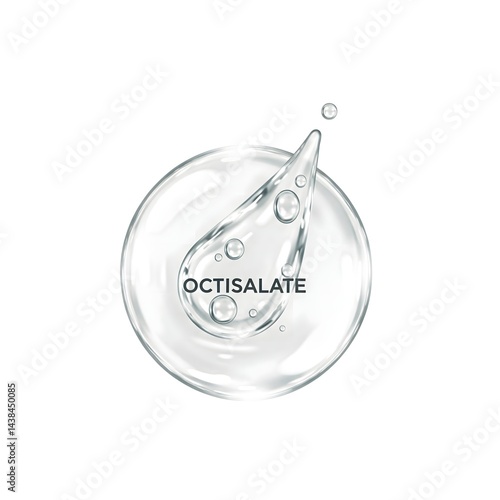 Octisalate icon skincare ingredients with transparent white background