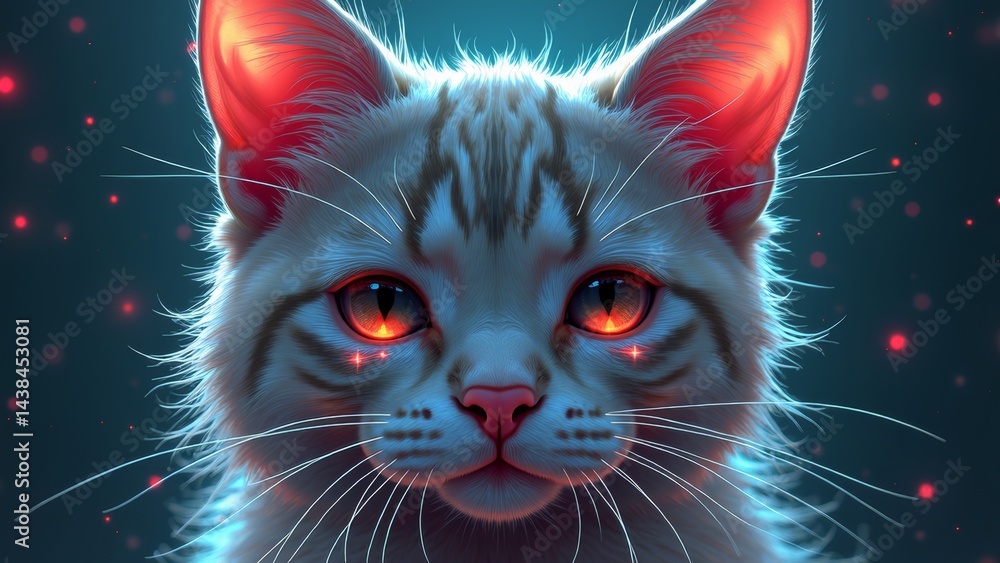 Personalized red eye cat image Personalized red eye cat image