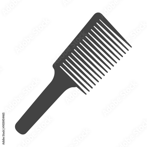 Single Black Silhouette Illustration of a Wide Toothed Hair Comb for Detangling and Styling Hair
