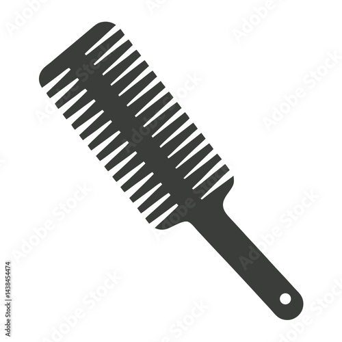 Single Black Silhouette Illustration of a Wide Toothed Hair Comb for Detangling and Styling Hair