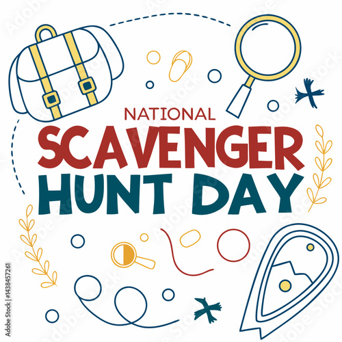 NATIONAL SCAVENGER HUNT DAY vector illustration