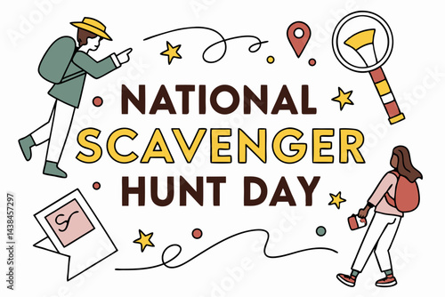 NATIONAL SCAVENGER HUNT DAY vector illustration