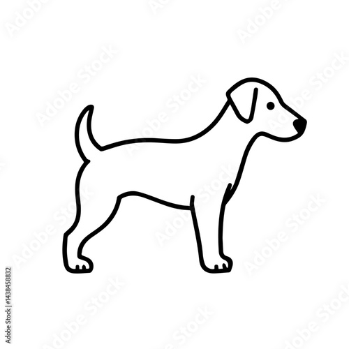 Jack Russell Terrier dog sketch, line art, for pet websites