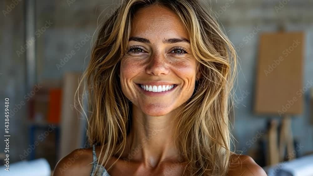 Smiling Woman Portrait In Studio Smiling Woman Portrait In Studio