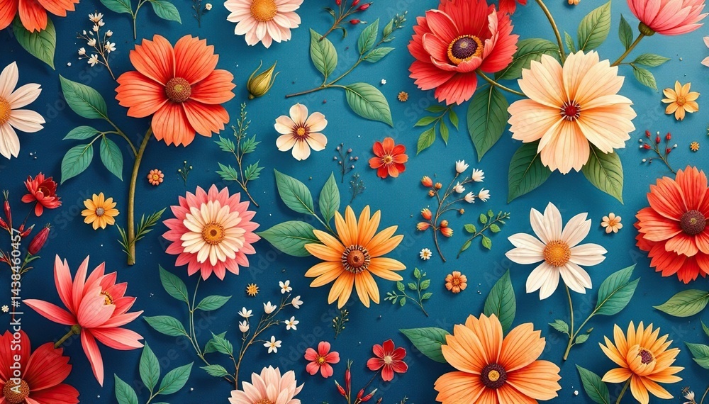 Subtle floral motifs in a repeating pattern suitable for wallpaper or fabric , seamless, airy Subtle floral motifs in a repeating pattern suitable for wallpaper or fabric , seamless, airy