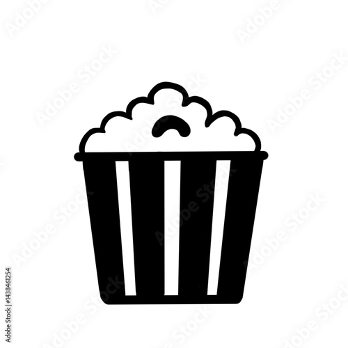 popcorn bucket in minimalist style