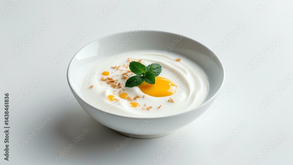 yogurt on a white bowl isolated on white background, aesthetic food photography yogurt on a white bowl isolated on white background, aesthetic food photography