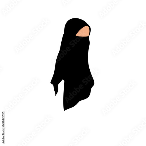 Traditional muslim woman niqab. Vector illustration 