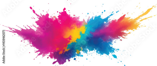 Vibrant Watercolor Splash and Brush Strokes, Imbuing the Canvas with Colorful and Bold Stains, Splashes, and Streaks, All Set Against a Clean White Background for a Contemporary and Artistic Flair.
