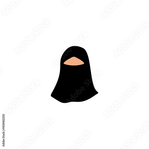 Traditional muslim woman niqab. Vector illustration 