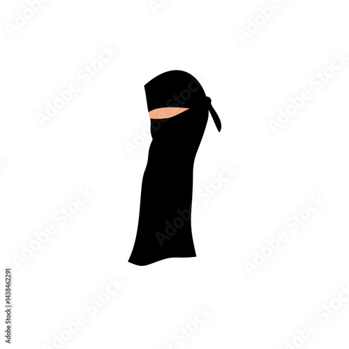 Traditional muslim woman niqab. Vector illustration 