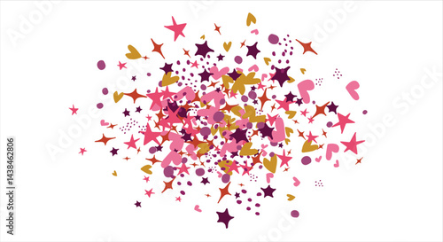 confetti, hearts, stars for promotions and events . party, diary, decorate, event. Vector illustration.