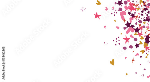 confetti, hearts, stars for promotions and events . party, diary, decorate, event. Vector illustration.