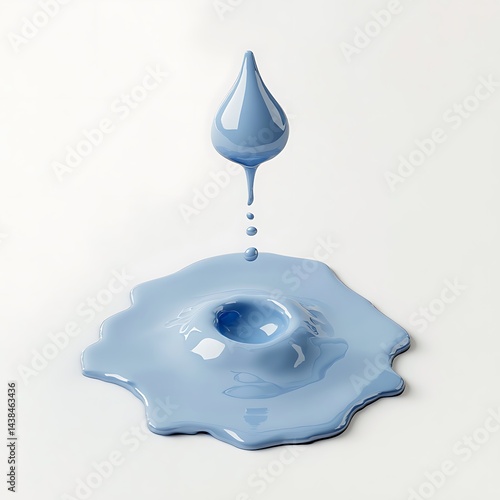 Obraz na płótnie Minimalist Light Blue Drop Splashing Creatively, Abstract Liquid Design Element Perfect for Backgrounds and Creative Projects, Art. w salonie